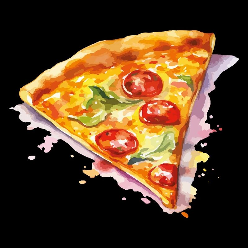 Tranche de pizza aquarelle
