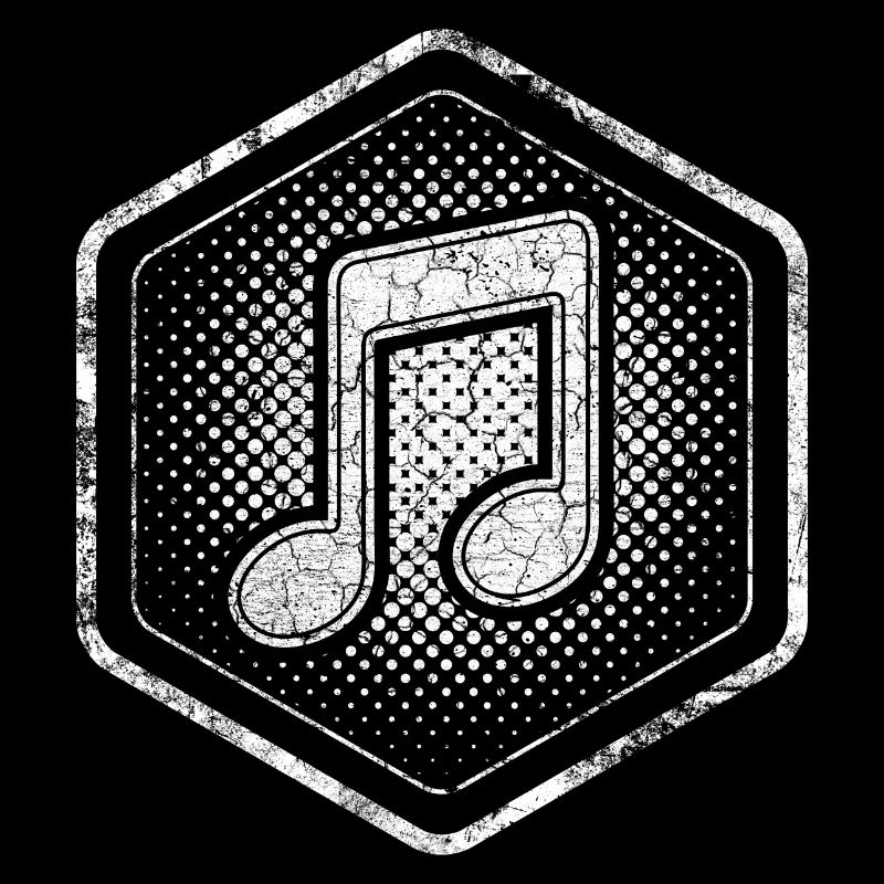 Musiknote Hexagon Logo mit coolem Effekt