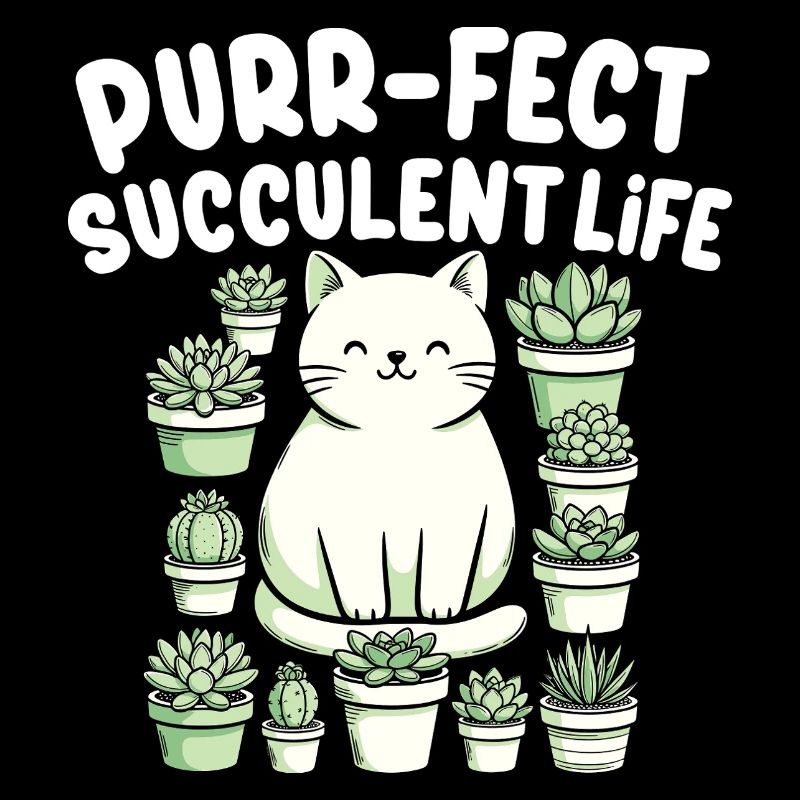Funny Plant Succulent Cactus Cat