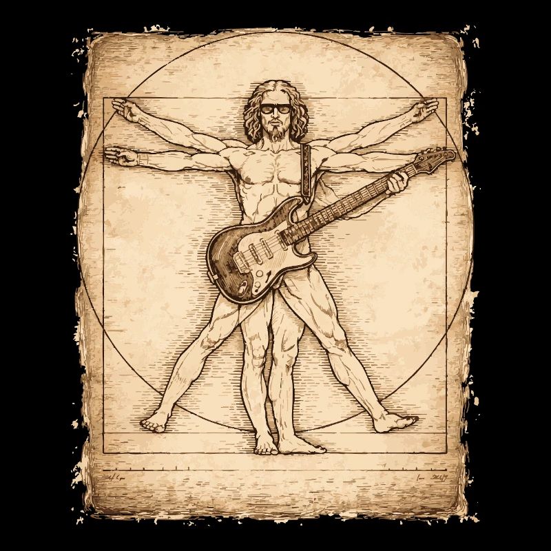 Conception du guitariste rockeur Vitruvian