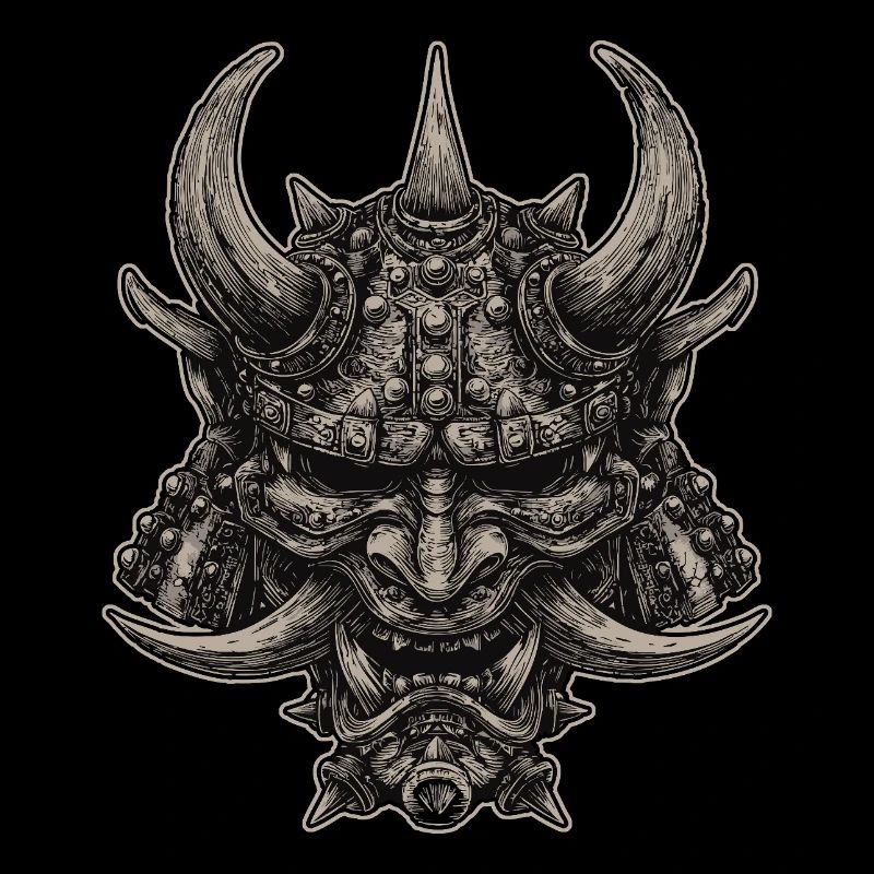 Casque de Samouraï Démoniaque, Masque Oni