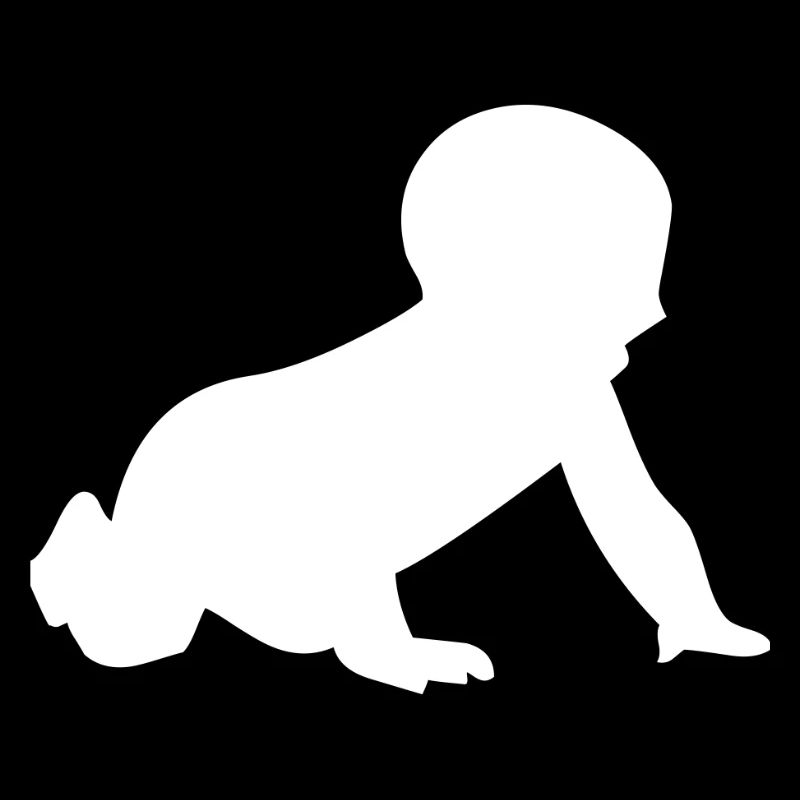 Silhouette de bébé rampant