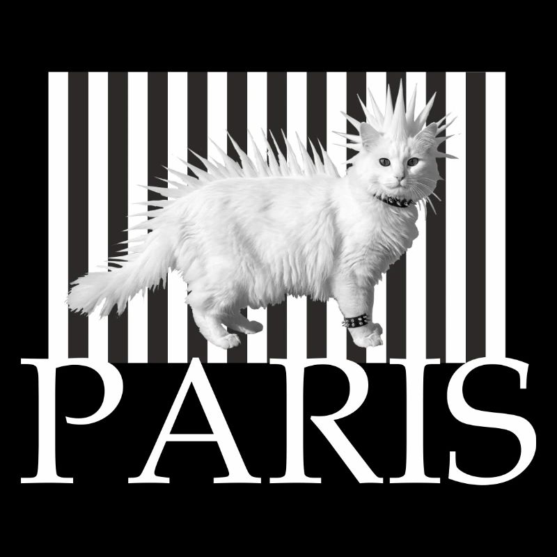 Paris Mohawk Punk Cat en rayures
