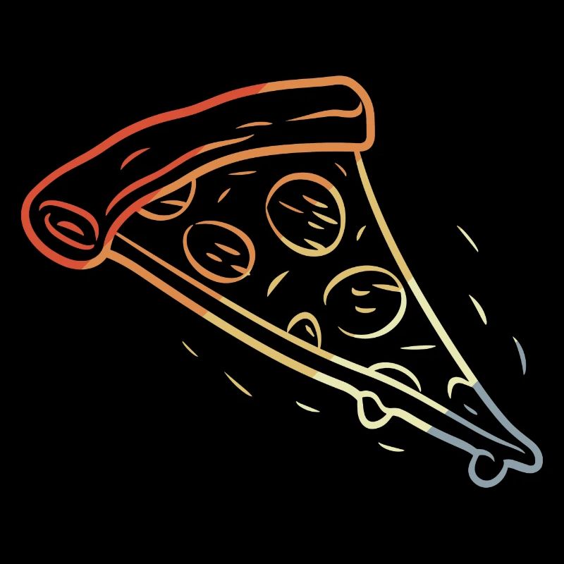 Retro Pizza Scheibe Skizze