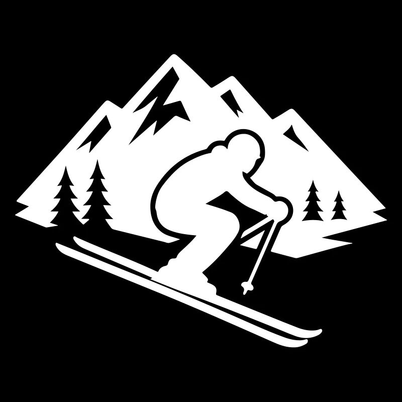 Ski Silhouette Mountains Slope