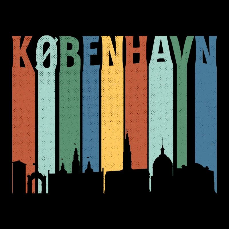 København Neon Skyline Pattern