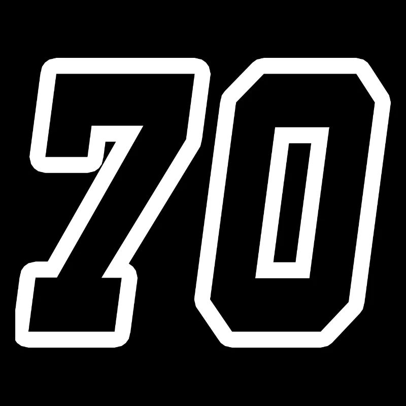 Zahl 70 Nummer Siebzig 70