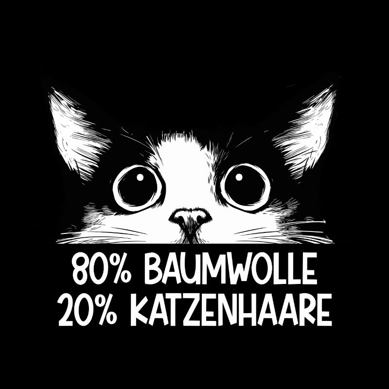 Chat 80 % coton 20 % poils de chat Dicton drôle