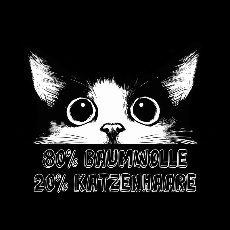 Chat 80% Coton 20% Poils de chat Drôle de dicton