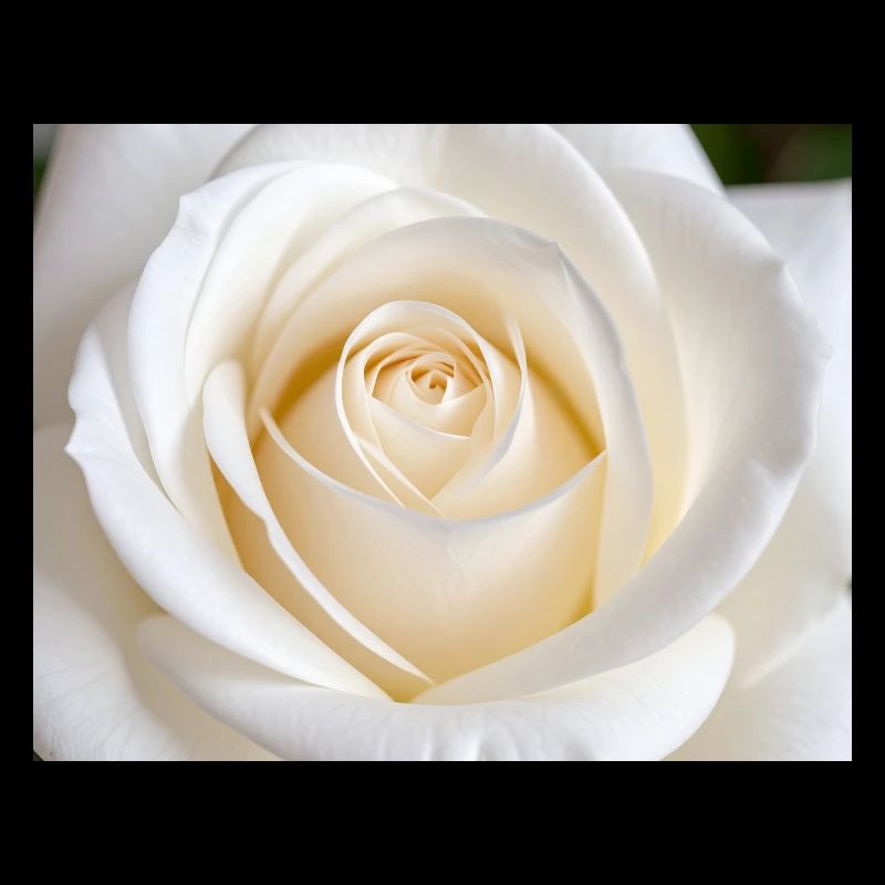 Sleek White Rose for Printing