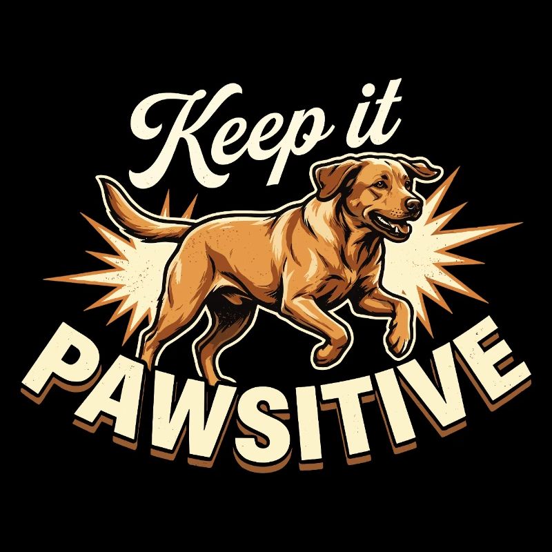 Restez Pawsitive Foxred Labrador Rétro