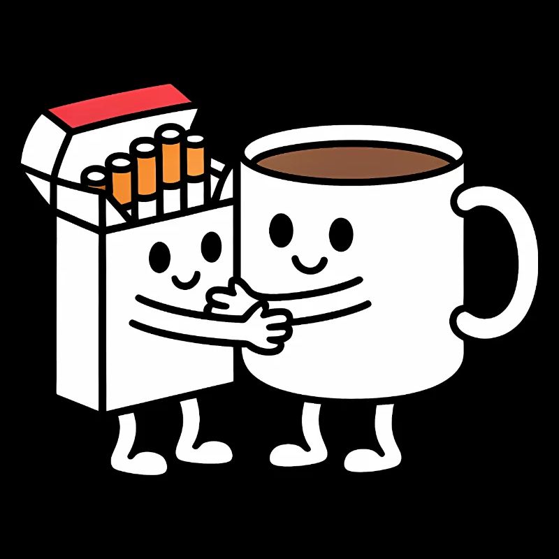 Café et cigarettes - Funny Balkan Breakfast T-