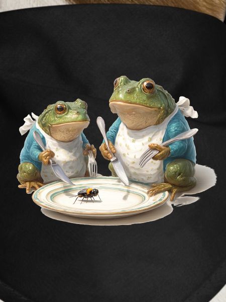 Frosch-Dinner: Fliege am Teller