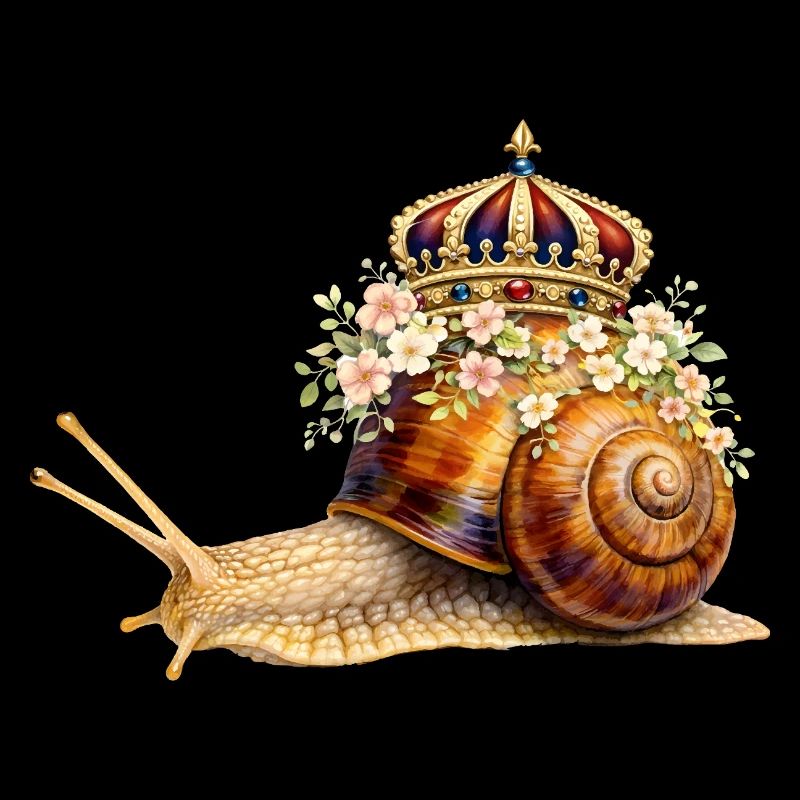 Escargot royal avec couronne de fleurs