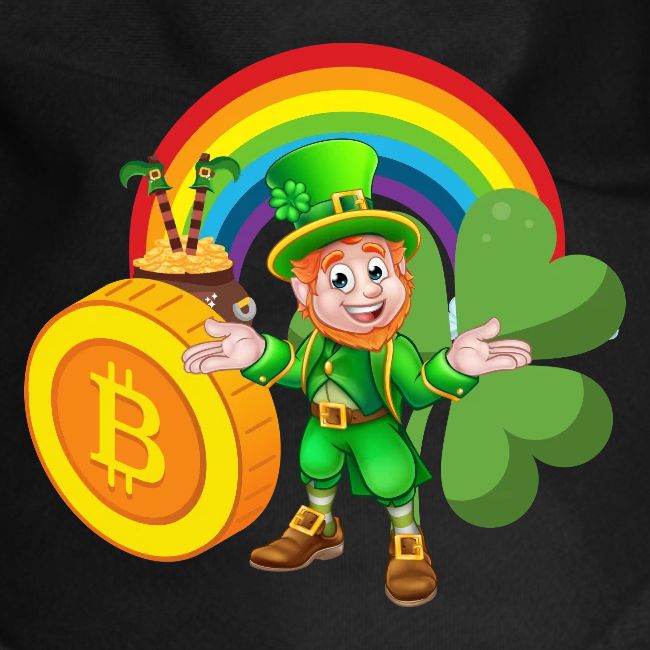 St Patricks Day Leprechaun Bitcoin Shamrock lucky