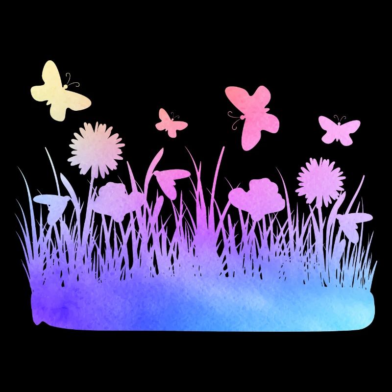 Blumenwiese Wasserfarben Garten Blumen