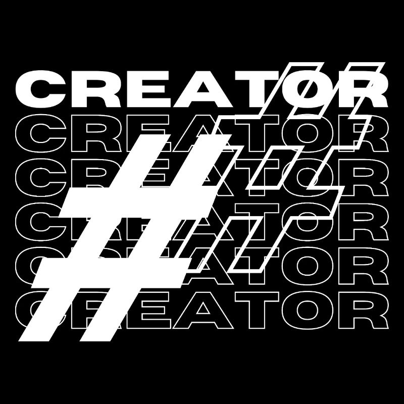 Creator Hashtag Typography