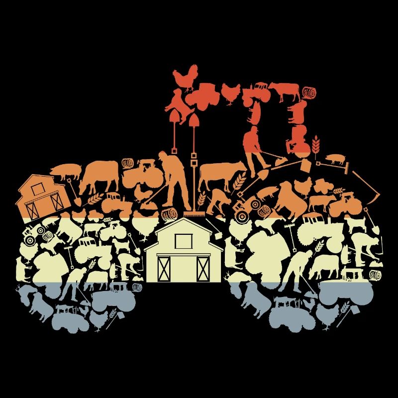 Retro Tractor Silhouette