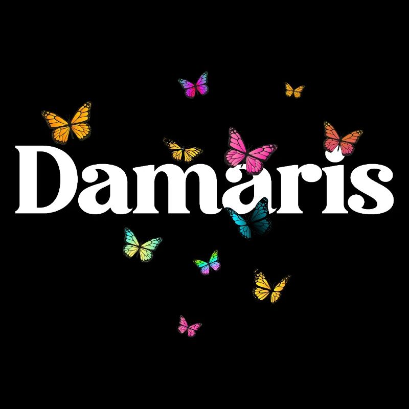 Schöner Mädchenname mit Schmetterlingen DAMARIS