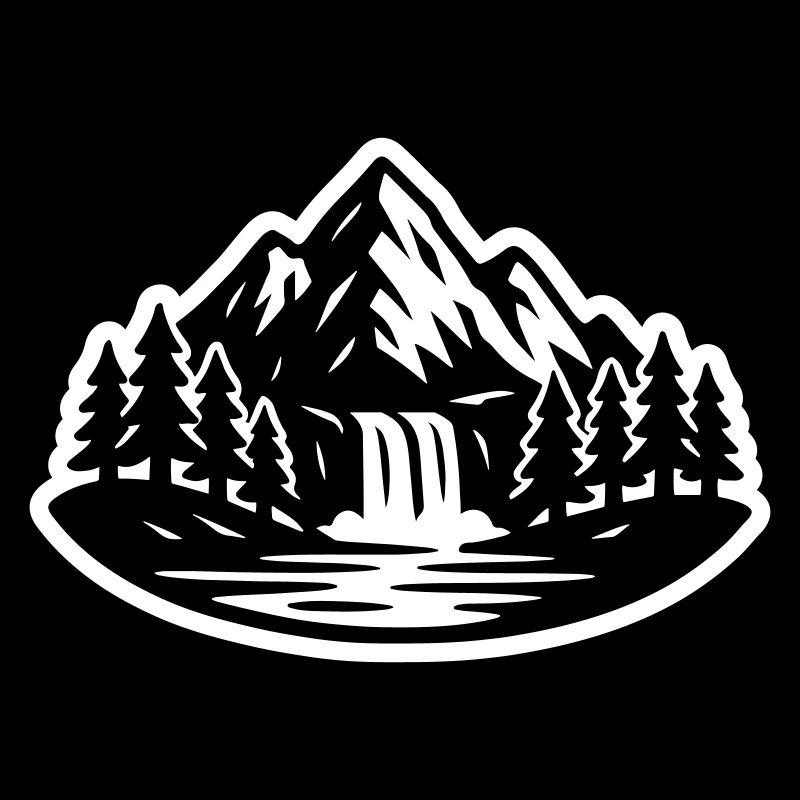 Mountains Landscape Forest Waterfall