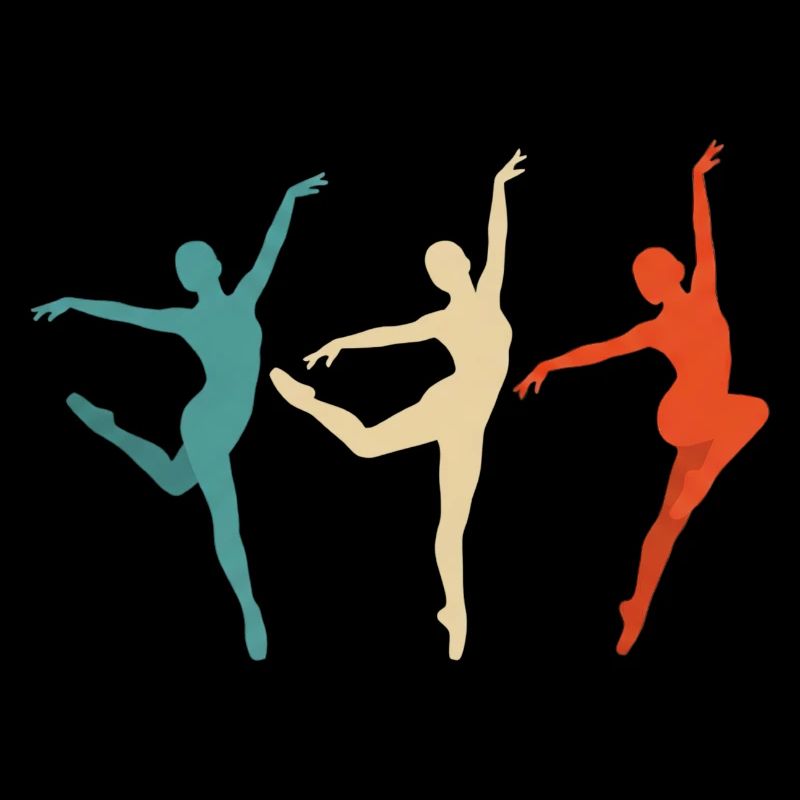 Dance silhouettes in three-color swing