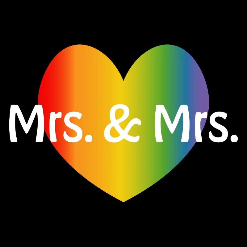 Regenbogen Mrs and Mrs rainbow Herz lesbisch LGBT