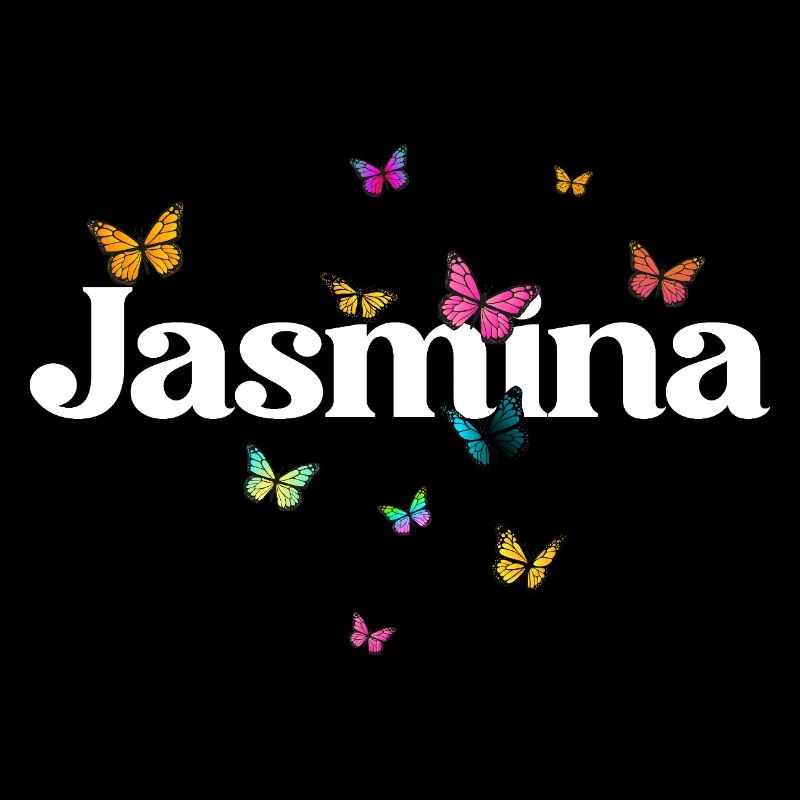 Schöner Mädchenname mit Schmetterlingen JASMINA
