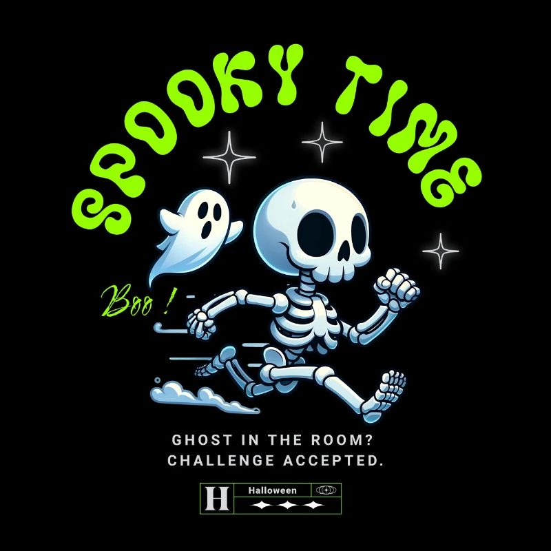 Spooky Time Ghost Skelett Halloween