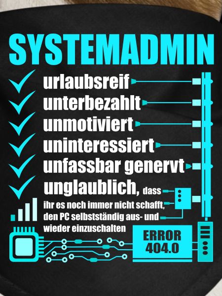 Systemadministrator, IT-Support, Netzwerkadmin, PC