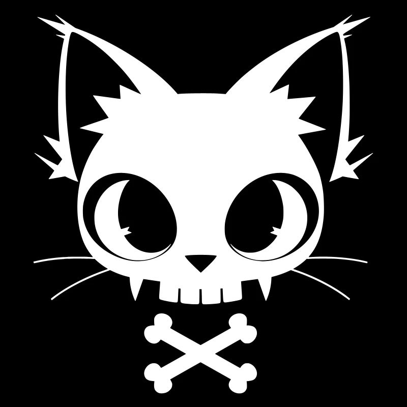 Skull Cat | Motif de crâne et d’os de Kawaii