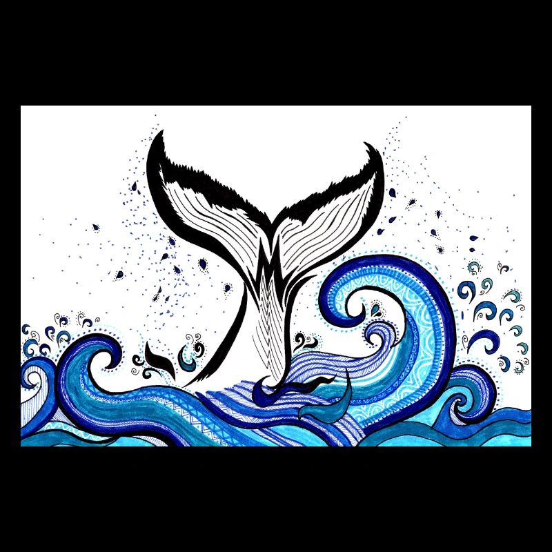 Affiche de mer d'aileron de baleine