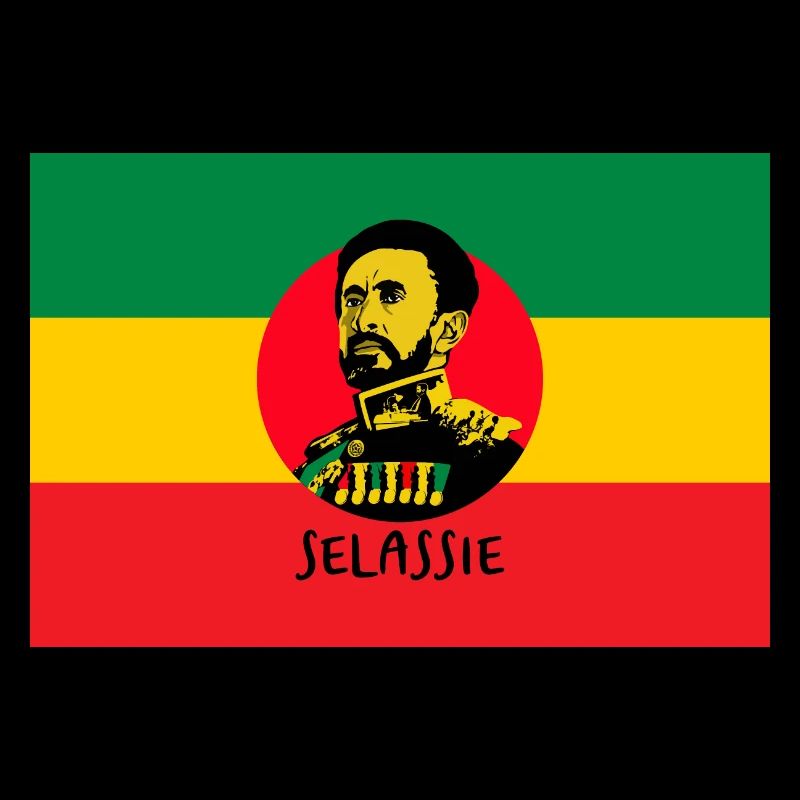 DRAPEAU REGGAE - HAILÉ SÉLASSIÉ - JAH RASTAFARI