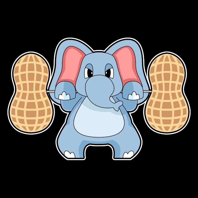 Elephant Bodybuilder Cacahuètes Musculation