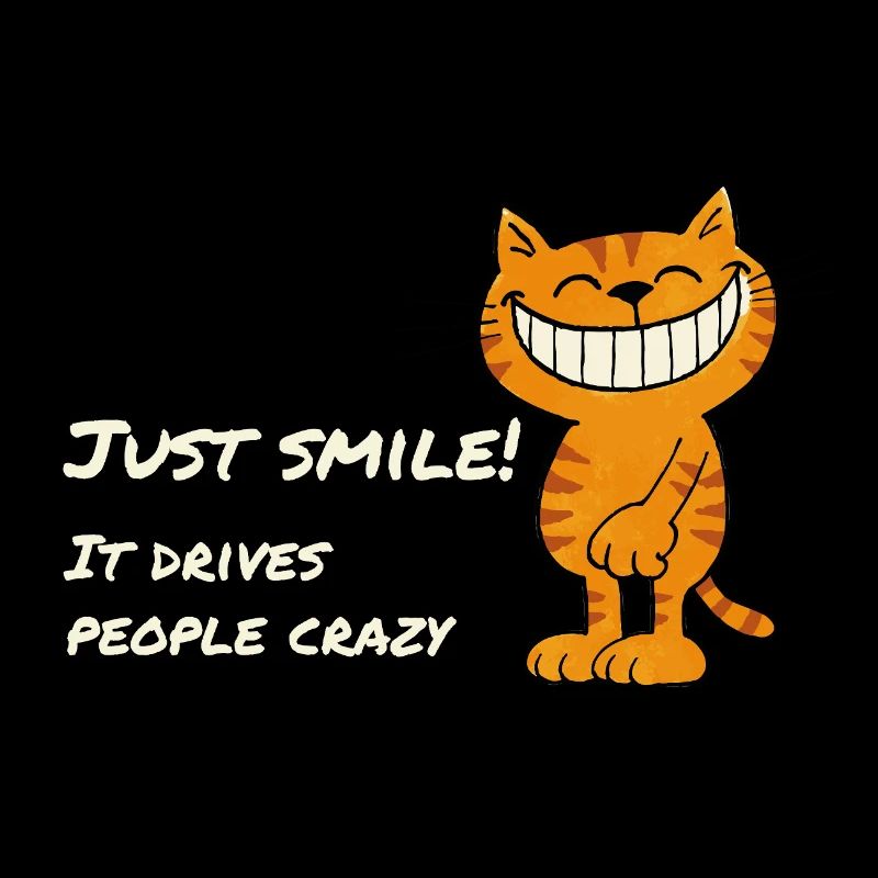 Just Smile – Cheeky grinning cat saying
