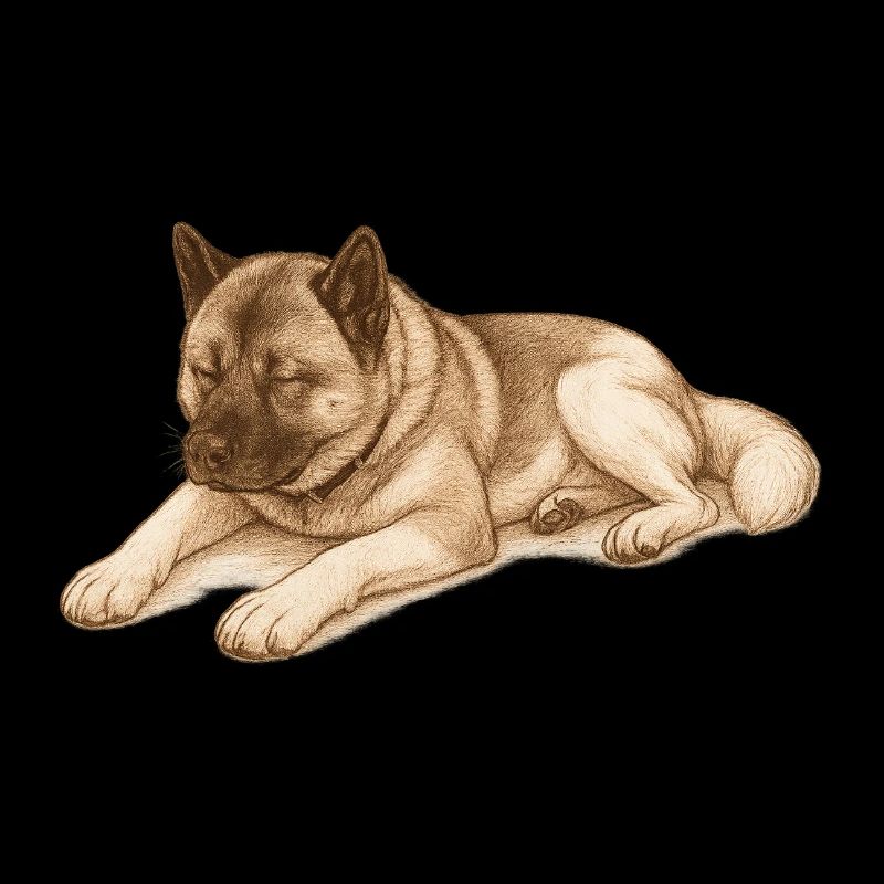 Sleeping American Akita