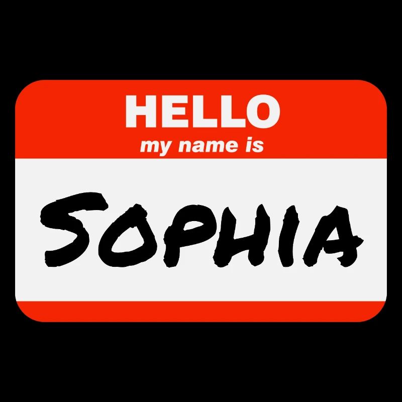 Hello My Name Is Sophia Label Name Tag