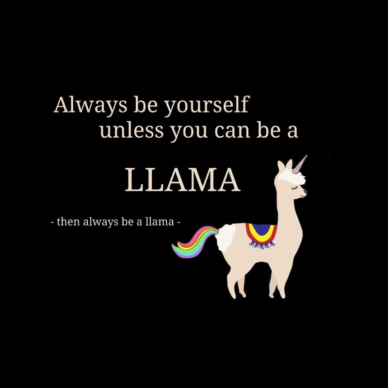 Licorne lama avec un dicton cool