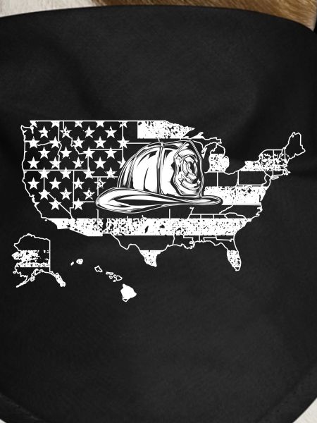 Surfer Silhouette Over US Flag