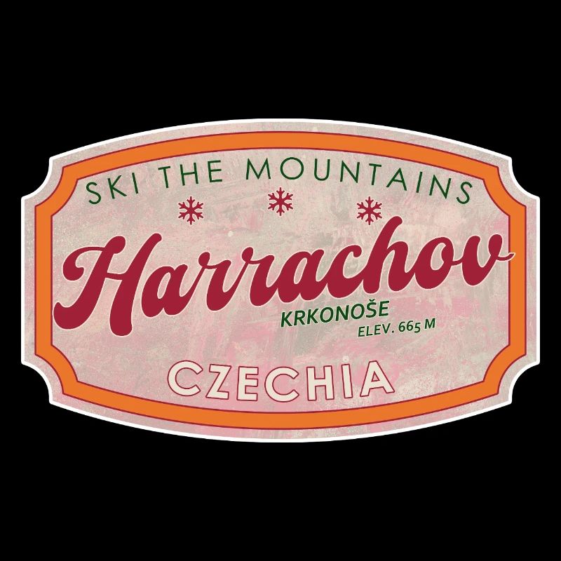 Harrachov Tchèque Label de ski tchèque Rétro