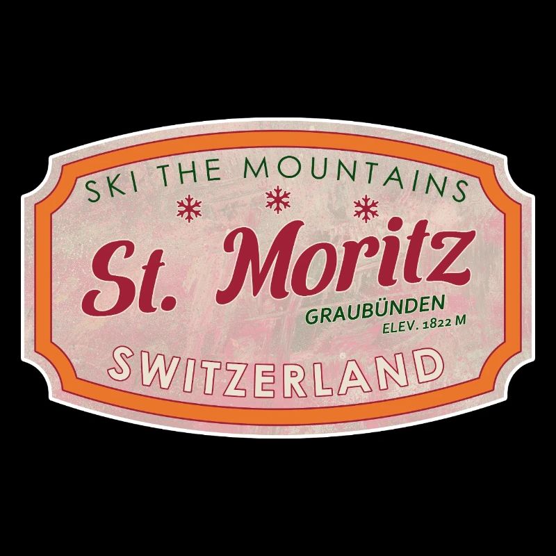 Label de ski de montagne St Moritz