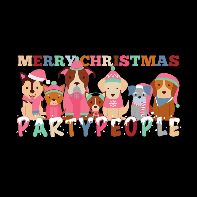 Frohe Weihnachten Partypeople Hunde Geschenk