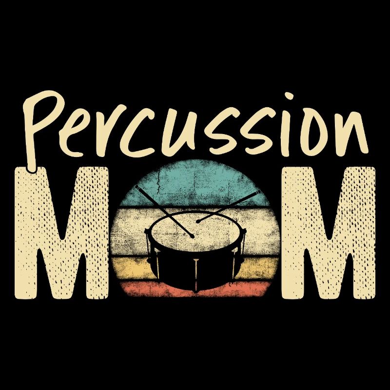 Percussion Mom Retro Vintage Marching Band Design