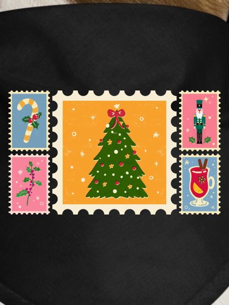 Christmas tree in stamp style