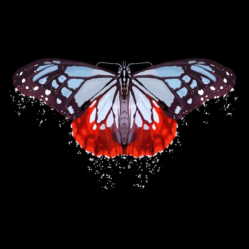 Butterfly with blue and red spots