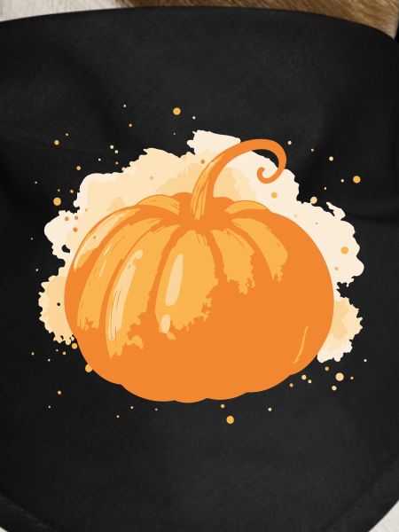 Bright stylized orange pumpkin