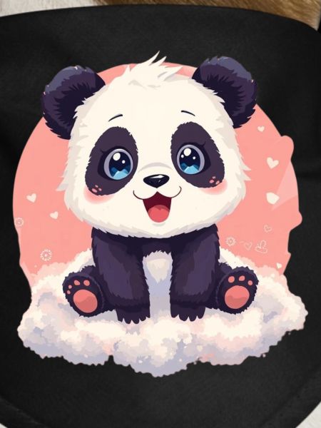 Cuddly Panda on Pink Cloud