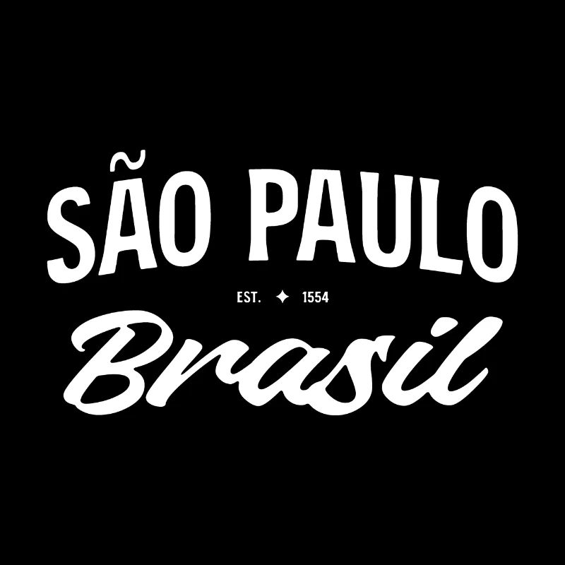 Sao Paulo Brasil Retro Script