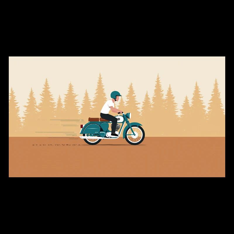 Forest ride in retro look