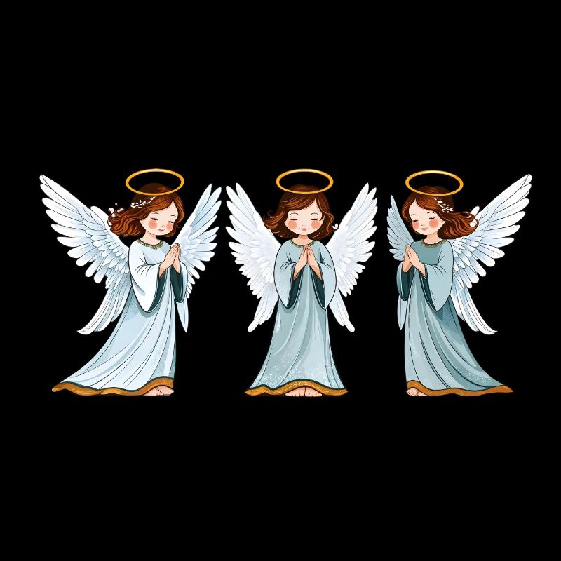 Anges Célestes Triples en Prière