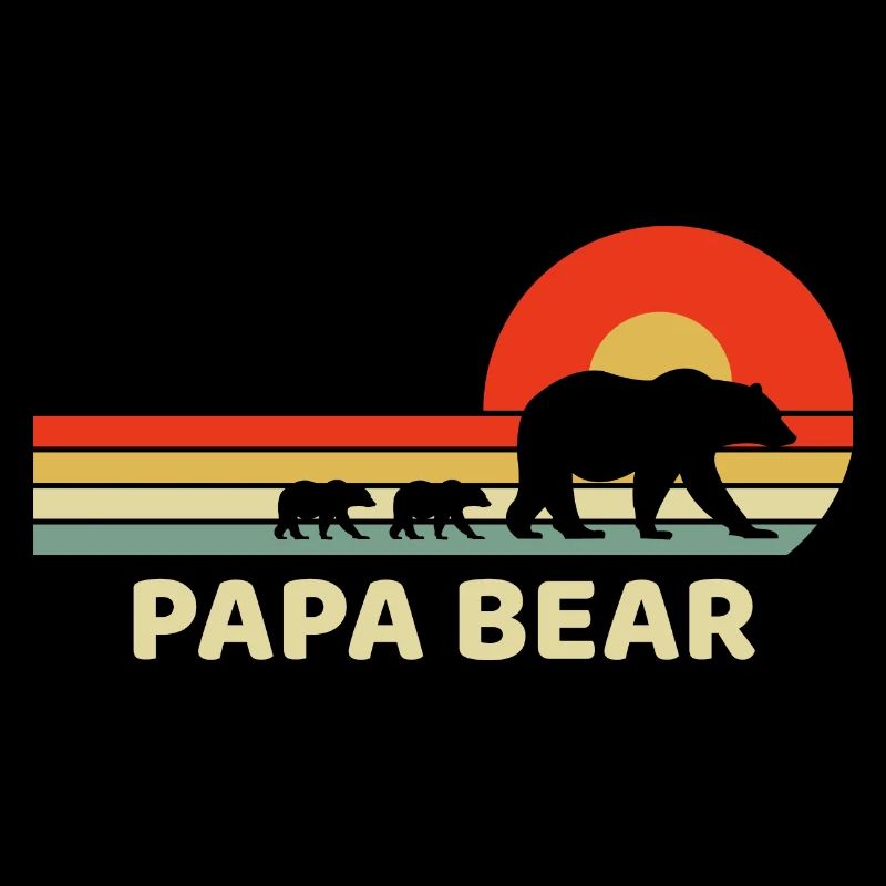 Vintage Retro Papa Papa Bär Papa Väter Tag Geschenk